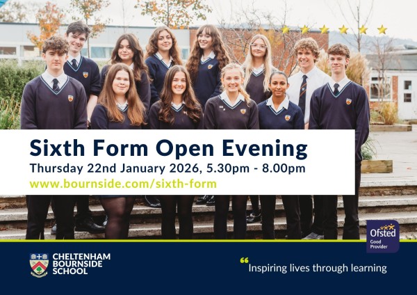 Cheltenham Bournside Sixth Form Open Evening 22.01.26
